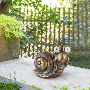 Gaidenly Outdoor Solar Garden Lights, Snails Garden Statue, Resin Figurine Garden Lawn Ornaments, Decorative Garden Lights for Lawn Patio Yard Pathway, Gardening Gifts for Women 6.5" X3.75''X5.3'' in