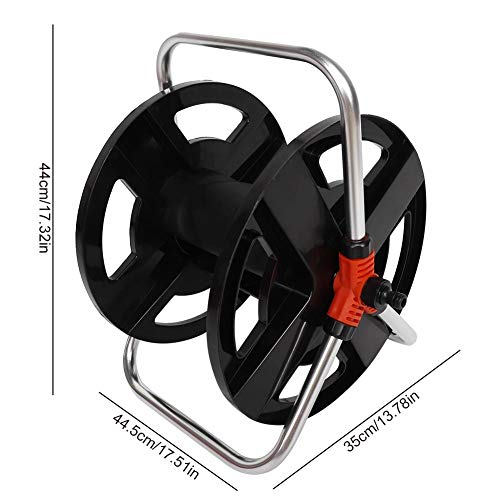 Hose Reel, Water Pipe Car Roll 35 Meters Water Pipe Storage Shelf Hose Reel Rope Storage Rack Heavy Duty Rolling Hose Easy to Store and Easy to Move for Gardening with Thick Brackets