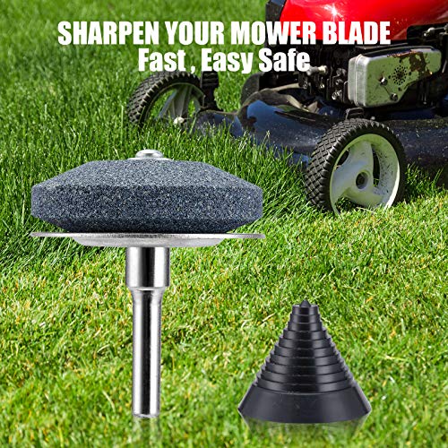 【New】LawnMower Blade Sharpener with Steel Backing 3Pack,Universal Multi-Sharp Rotary Lawn Mower Blade Sharpener and Free Balancer for Any Power Hand Drill,high temperature resistance and hardness