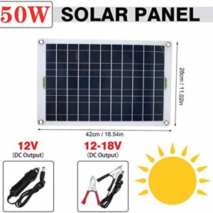 Solar Water Pump Kit, 50w 12v Panel Water Pump, 800l/h Fountain Water Pump Solar Pond Pump, Low Noise Dc Solar Fountain, Suitable For Household, Car And Boat, Garden Fountain
