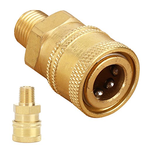 XIE Brass Pressure Washer Quick Connect air Hose fittingsquick Connect 12mm, to 1/4inch M-NPTMale Socke, 4000PSI/275Bar for Household, Garden, and Vehicle Cleaning.