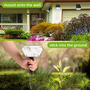 E-Senior Solar Spot Lights Outdoor, 60 LEDs Solar Landscape Lights IP65 Waterproof, Outdoor Solar Light with 2 Modes for Garden Yard Patio Driveway Pool 2 Pack (Cool White)