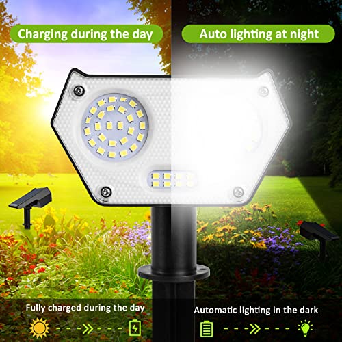 E-Senior Solar Spot Lights Outdoor, 60 LEDs Solar Landscape Lights IP65 Waterproof, Outdoor Solar Light with 2 Modes for Garden Yard Patio Driveway Pool 2 Pack (Cool White)