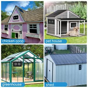 DC HOUSE 20W Solar Powered Dual Metal Shell Exhaust Fan Kit for Chicken Coops, Greenhouses, Sheds, Pet Houses, and Windows - Waterproof and Plug & Play