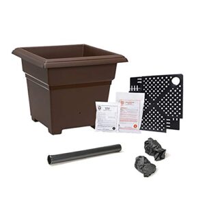 earthbox 81753.01 root & veg garden kit, organic planter, chocolate