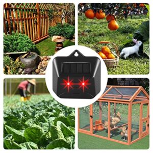 4 Pcs Solar Animal Repeller Predator Lights Deterrent for Coyote Fox Skunk Raccoon Rabbit Cat Dog Deer Repellent Devices Outdoor for Chicken Coop Yard Farm Garden, IP44 Waterproof