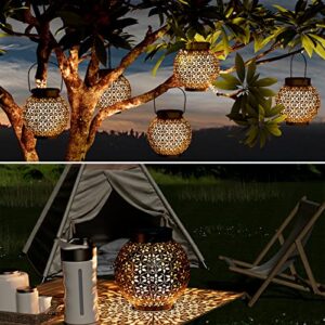 Solar Outdoor Lanterns Waterproof, Set of 2【2023】 Retro Solar Lights with Handle, Upgraded-1600mAh Light-controlled Outdoor Lantern, Solar Powered Lanterns Decor for Christmas Yard Tree Fence Patio