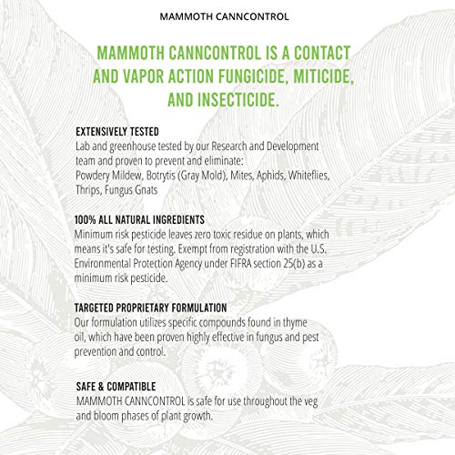 Mammoth CANNCONTROL Concentrated Insecticide Spray for Plants, Organic Pesticides for Vegetable and Spider Mites Spray for Indoor Outdoor Plants (250 ml)