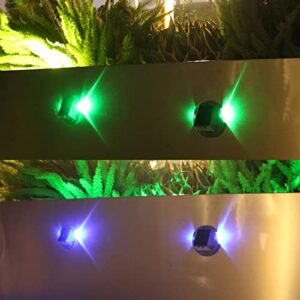 Arclight Solar LED Fence Lights Motion Sensor Wall Light Weatherproof Landscape Decorative Lighting for Fence Garden Pathway (Warm White+Side Blue LED, 2 Pack)