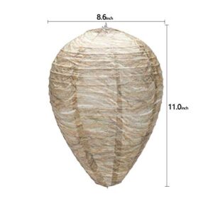 Eashome Wasp Nest,Decoy Hanging Fake Wasp Nest,Natural Non-Toxic Paper Decoy Safe Fake Trap Effective Eco Friendly Paper Wasp Nest for Garden,Outdoors Brown 4 Pack