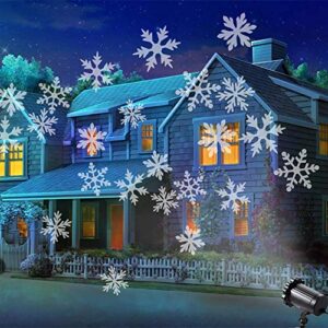 Christmas Projector Lights Outdoor/Indoor, Waterproof LED Christmas Snowflake Projector Lights for Halloween, Christmas, Home Birthday Party and Garden Decoration