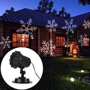 Christmas Projector Lights Outdoor/Indoor, Waterproof LED Christmas Snowflake Projector Lights for Halloween, Christmas, Home Birthday Party and Garden Decoration