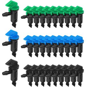 kalolary 90 pieces drip emitter, 3 colors garden flag irrigation drippers in 3 sizes, 1 gph, 2 gph, 4 gph per hour for trees and shrubs watering