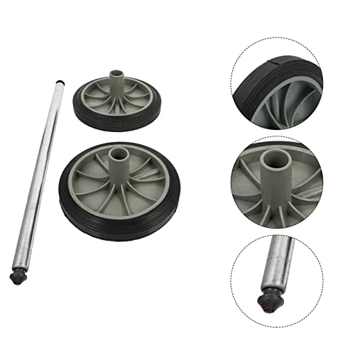 Yardwe Trash Can Pulley Replacement Garbage Can Wheels with Hollow Shaft Rubber Wheels Parts for Garden Street Patio Trash Can