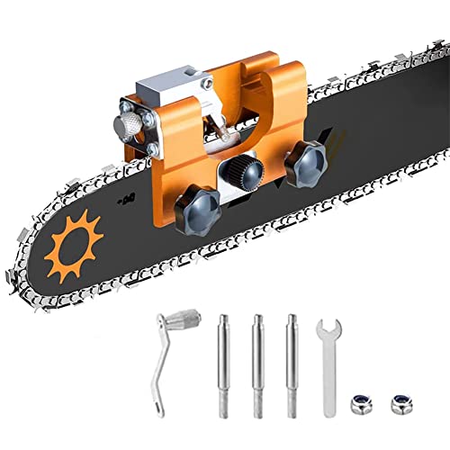 WEIKUELE Chainsaw Chain Sharpening Jig,Chain Saw Blade Sharpener Kit,Hand Crank Chainsaw Blade Sharpener?Chainsaw Sharpening Kit Suitable for All Kinds of Chain Saws (Large)