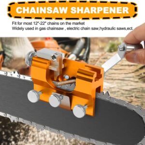 WEIKUELE Chainsaw Chain Sharpening Jig,Chain Saw Blade Sharpener Kit,Hand Crank Chainsaw Blade Sharpener?Chainsaw Sharpening Kit Suitable for All Kinds of Chain Saws (Large)