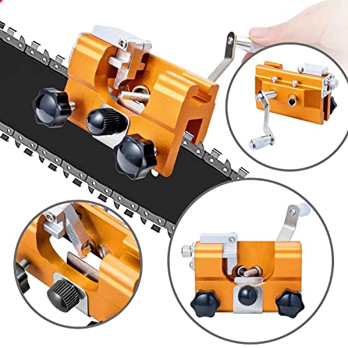 WEIKUELE Chainsaw Chain Sharpening Jig,Chain Saw Blade Sharpener Kit,Hand Crank Chainsaw Blade Sharpener?Chainsaw Sharpening Kit Suitable for All Kinds of Chain Saws (Large)