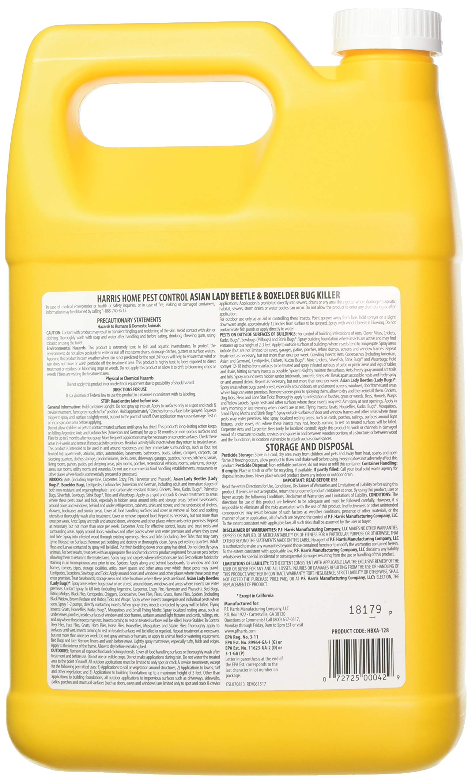 HARRIS Asian Lady Beetle, Japanese Beetle, and Box Elder Killer, Liquid Spray with Odorless and Non-Staining Extended Residual Kill Formula (Gallon)