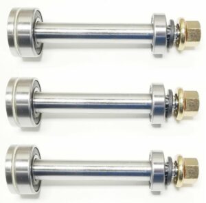 lawn & garden amc 3 spindle shaft repair kits compatible with craftsman poulan husqvarna 137646 532137646 137645 532137645 includes shafts, bearings, pulley locknuts, spacers