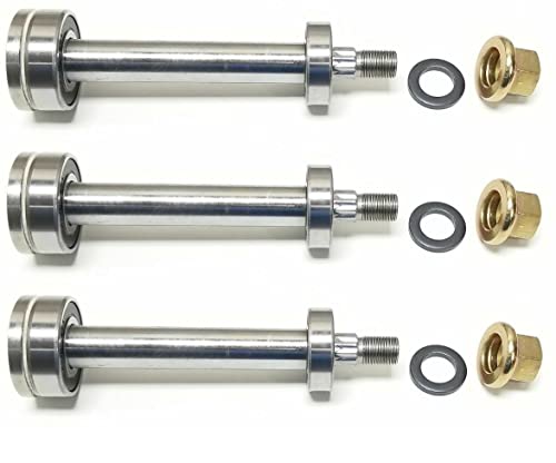 LAWN & GARDEN AMC 3 Spindle Shaft Repair Kits Compatible with Craftsman Poulan Husqvarna 137646 532137646 137645 532137645 Includes Shafts, Bearings, Pulley Locknuts, Spacers