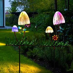 histoacryl solar lights outdoor decorative, 2 pack solar garden lights with colors changing waterproof solar stakes lights for patio, lawn, yard, pathway, holiday decorations 