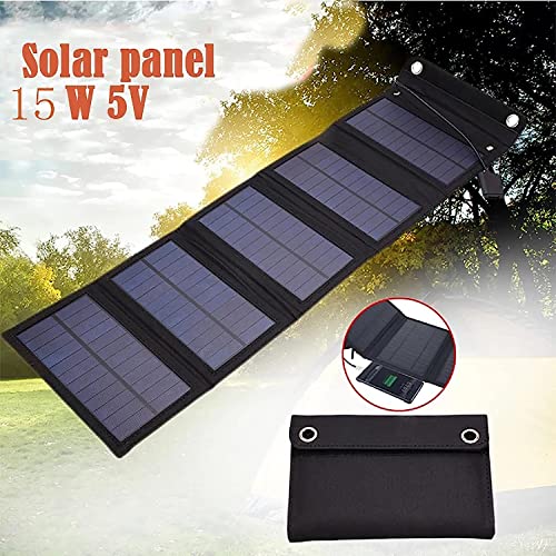 Solar Panels Portable Foldable Solar Panel Kit, Solar Panel 15W 5V Portable Solar Charger Foldable Monocrystalline Solar Cell for Power Station Phones Camping Garden Hiking Mobile Power