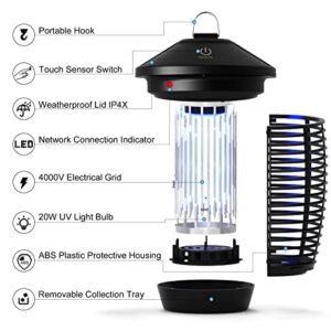 Bug Zapper Mosquito Killer Compatible with Alexa&Google Home, 4000V 20W Electric Fly Zapper Insect Killer, Mosquito Attractant Trap for Home Patio Indoor Outdoor Remote Control by Smartphone App