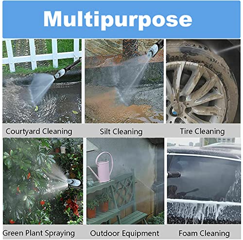 21V Cordless Pressure Washer Kit with 1.3Ah Battery and Charger, Electric Pressure Washer 25Bar for Washing Cars Gardens Terraces Windows Cleaning Works