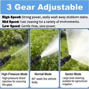 21V Cordless Pressure Washer Kit with 1.3Ah Battery and Charger, Electric Pressure Washer 25Bar for Washing Cars Gardens Terraces Windows Cleaning Works