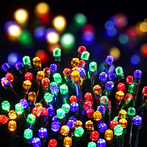 Quntis Christmas Tree Lights Multicolor, 328FT 1000 LED Diamond Cluster Christmas Lights 8 Modes Waterproof Outdoor String Lights with Timer & Memory for Yard Holiday Party Garden Patio Wedding Decor