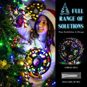 Quntis Christmas Tree Lights Multicolor, 328FT 1000 LED Diamond Cluster Christmas Lights 8 Modes Waterproof Outdoor String Lights with Timer & Memory for Yard Holiday Party Garden Patio Wedding Decor