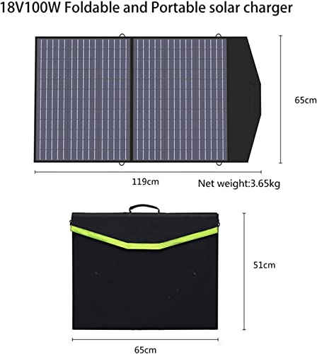 Foldable 100W Solar Panel, Portable Solar Module for Portable Power Station and Solar Generator High Performance Battery Pack for Camping Garden Laptop