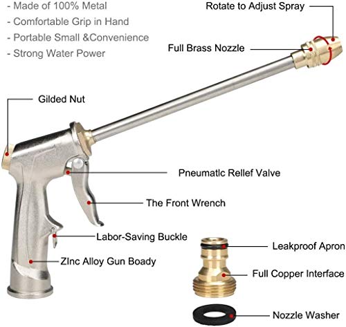 Jet High Power Pressure Washer Gun, Portable High Pressure Water Nozzle Wand for Garden Hose, Foam Cannon Car Washing, Attachment Garden Hose 【US Fast Shipment】