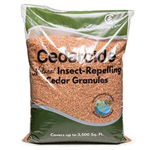cedarcide granules (1 bag) insect repelling cedar mulch granules repels fleas, ticks, ants, mites, mosquitoes 8lb bag water activated | protect your lawn with a cedar barrier