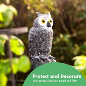Fake Owl Decoy and Bird Deterrent - Plastic Owls to Scare Birds Away - Effective Bird Deterrent Devices as Scarecrow for Garden - Bird Repellent Devices Outdoor. Keep Birds Away!