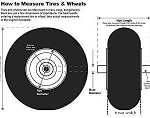 N12 2 New HORSESHOE 11x4.00-5 Flat Free Smooth Tires w/Steel Rim for Zero Turn Lawn Mower Garden Tractor - Hub length 3inch-5inch with 3/4inch OD Axle Shaft 114005 T161