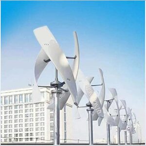 QINGDONGDZA Green Energy Vertical Wind Turbine,6000W Vertical Axis Permanent Maglev Wind Turbine Generator with 12V 24V 48V MPPT Controller for Courtyard Garden Lighting (White),24v