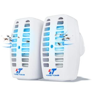yongtong plug n zap! electric indoor mosquito killer, insects and fly trap, plug-in bug zapper for pest control with uv led night light for household, bedroom, kitchen, office (2 pack)