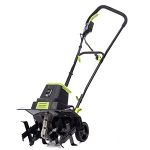 earthwise power tools by alm tc70016ew 13.5-amp 16-inch electric garden tiller cultivator, fixed tines, black