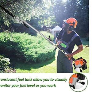 63cc 5 in 1 High Strength Long Handle Multi-positional Chain Trimmer Head Chainsaw | Brush Cutter | Hedge Trimmer| 6t Blade | 5-point Blade Repair Kit Use For Garden Indoor & Outdoor