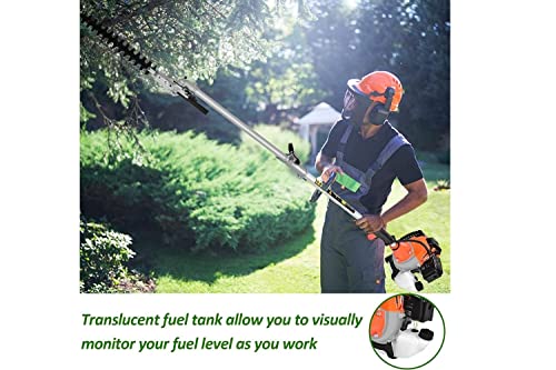 63cc 5 in 1 High Strength Long Handle Multi-positional Chain Trimmer Head Chainsaw | Brush Cutter | Hedge Trimmer| 6t Blade | 5-point Blade Repair Kit Use For Garden Indoor & Outdoor