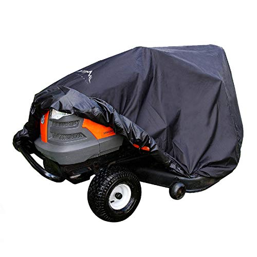 Himal Outdoors Pro Lawn Mower Cover - Heavy Duty 600D Polyester Oxford, Waterproof, UV Resistant, Universal Size Tractor Cover Fits Decks up to 54’’ with Storage Bag, Black