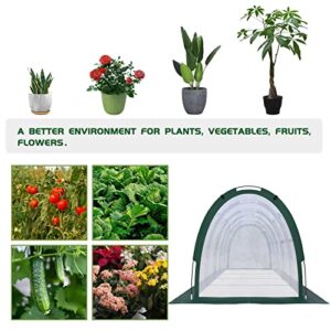 Pop Up Greenhouse 16.5x3.3x3.3FT Flower House Mini Gardening Plant Flower Sunshine Room Tunnel Garden PVC Greenhouse Cover for Cold Frost Protector Gardening Plants