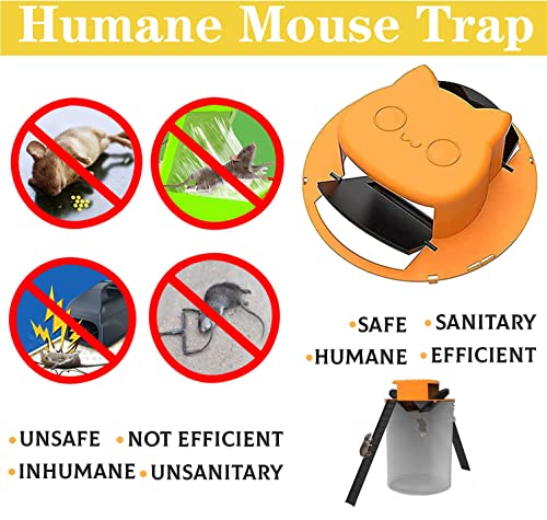 2 Packs Mouse Trap Bucket Lid Mouse Traps Indoor for Home Mice Traps for House Indoor Rat Traps Indoor Humane Mouse Traps Indoor for Home Rat Trap Indoor No See Kill
