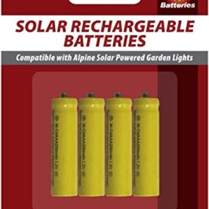 Alpine Corporation AAA Ni-CD Replacement Rechargeable Batteries for Solar Powered Garden Lights, Set of 4