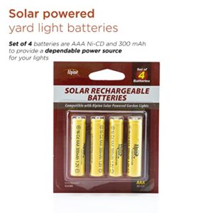 Alpine Corporation AAA Ni-CD Replacement Rechargeable Batteries for Solar Powered Garden Lights, Set of 4