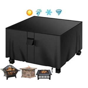 mensby gas fire pit cover square 40x40x25 inch fire pit table protective cover for outdoor patio garden waterproof and anti-fade