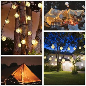 zecheng 2 Pack 60 LED Solar String Lights Outdoor Waterproof 46FT Crystal Globe Lights 8 Modes,Solar Lights for Outdoor Garden Yard Wedding Party Porch Holiday Decoration