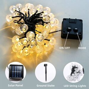 zecheng 2 Pack 60 LED Solar String Lights Outdoor Waterproof 46FT Crystal Globe Lights 8 Modes,Solar Lights for Outdoor Garden Yard Wedding Party Porch Holiday Decoration