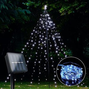 solar lights outdoor, solar string lights outdoor, bryopath solar xmas tree lights waterproof copper wire 33ft 100 leds solar fairy lights for garden yard party christmas decoration, daylight white